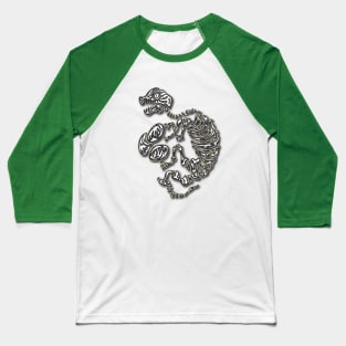 Long Sleep Dino with Eggs #2 (shadow) Baseball T-Shirt